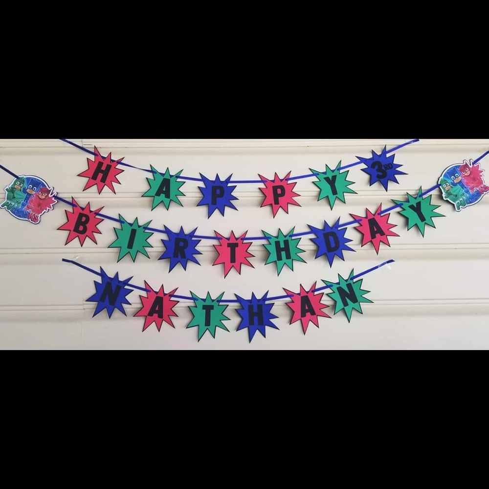 Pj Mask Birthday Banner